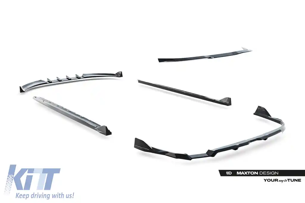 Kit de spoilere Maxton Design tip S-Line versiunea 2, potrivit pentru praguri laterale, bara frontală, bara spate și acoperișul Audi A6 S-Line Avant C9 după 2025, lac negru-image-6235685