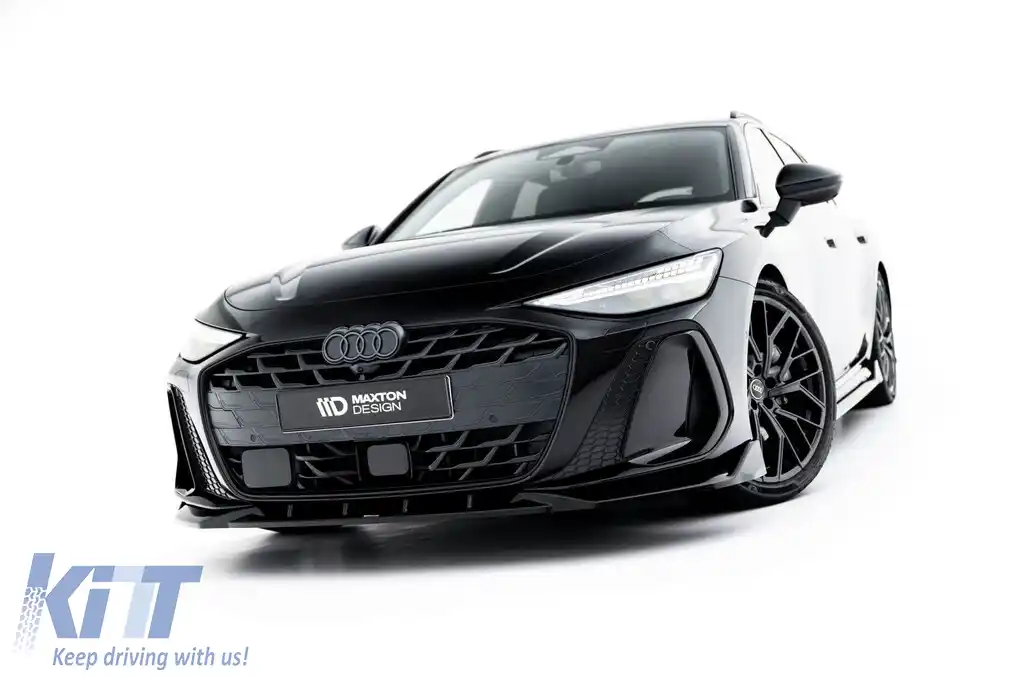 Kit de spoilere Maxton Design tip S-Line versiunea 2, potrivit pentru praguri laterale, bara frontală, bara spate și acoperișul Audi A6 S-Line Avant C9 după 2025, lac negru-image-6235693