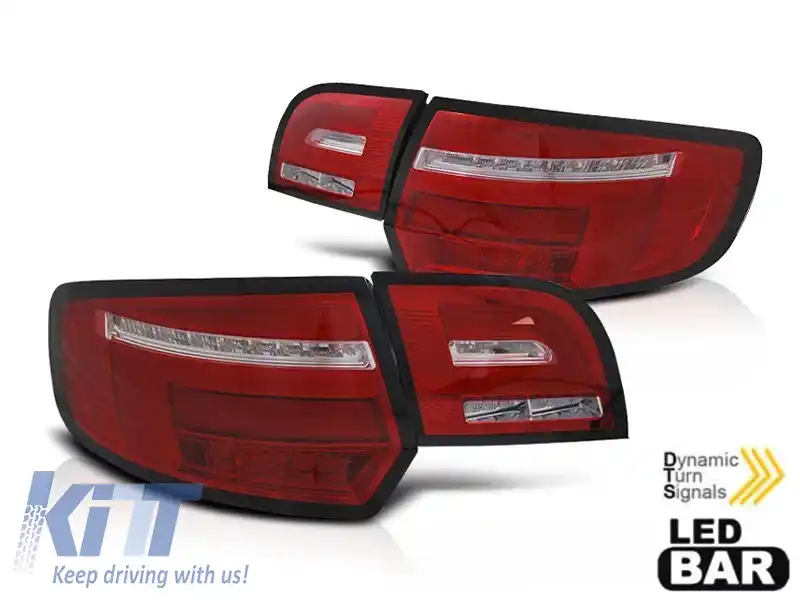 Kit de stopuri LED de tuning potrivit pentru Audi A3 8P sportback 2003-2008 bază roșie și albă, stânga și dreapta