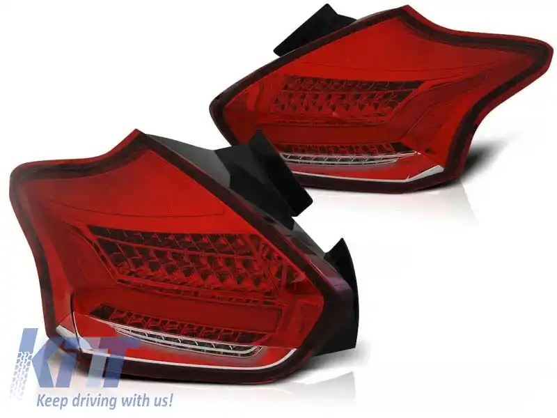 Kit de stopuri LED de tuning potrivit pentru Ford Focus III hatchback după 2015 roșu/alb, stânga și dreapta