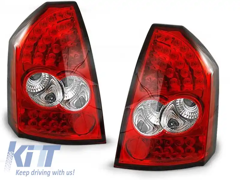 Kit de stopuri LED de tuning potrivit pentru Chrysler 300C 2005-2008 roșu/alb, stânga și dreapta