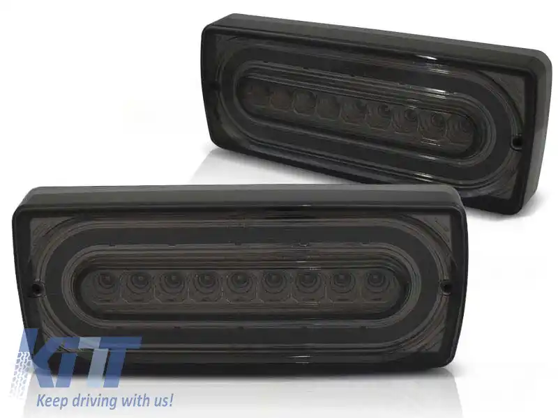 Kit de stopuri LED de tuning potrivit pentru Mercedes G-Class W463 1990-2018 fumurii, stânga și dreapta