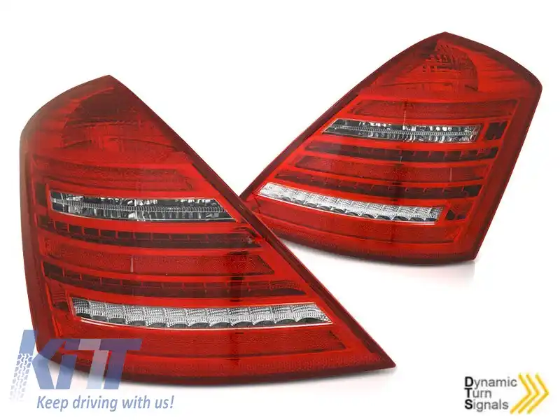 Kit de stopuri LED de tuning potrivit pentru Mercedes S-Class W221 2005-2009 tip design W222, stânga și dreapta