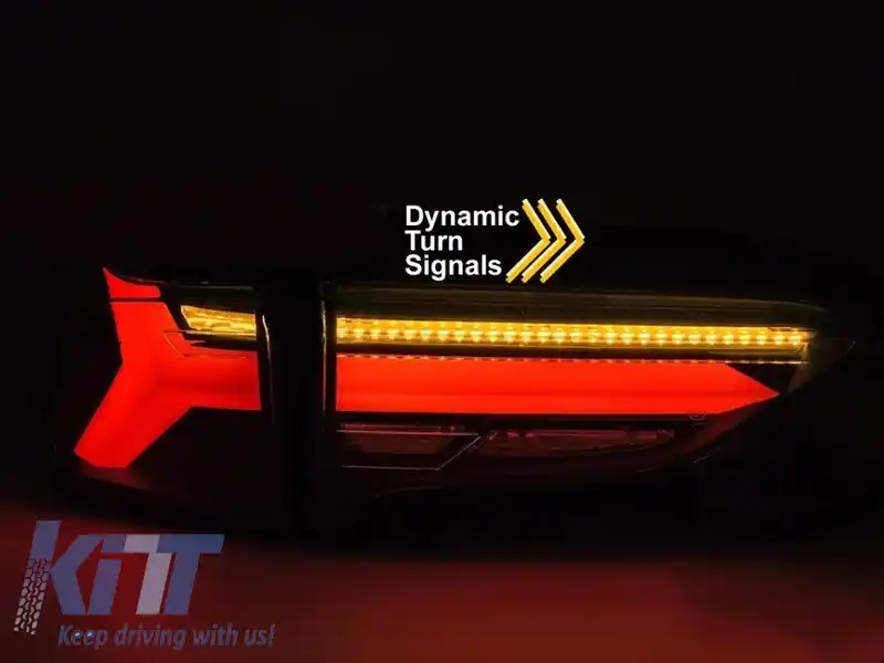 Kit de stopuri LED de tuning potrivit pentru Toyota Rav4 după 2019, bază neagră, cu semnalizare dinamică, stânga și dreapta-image-6237892