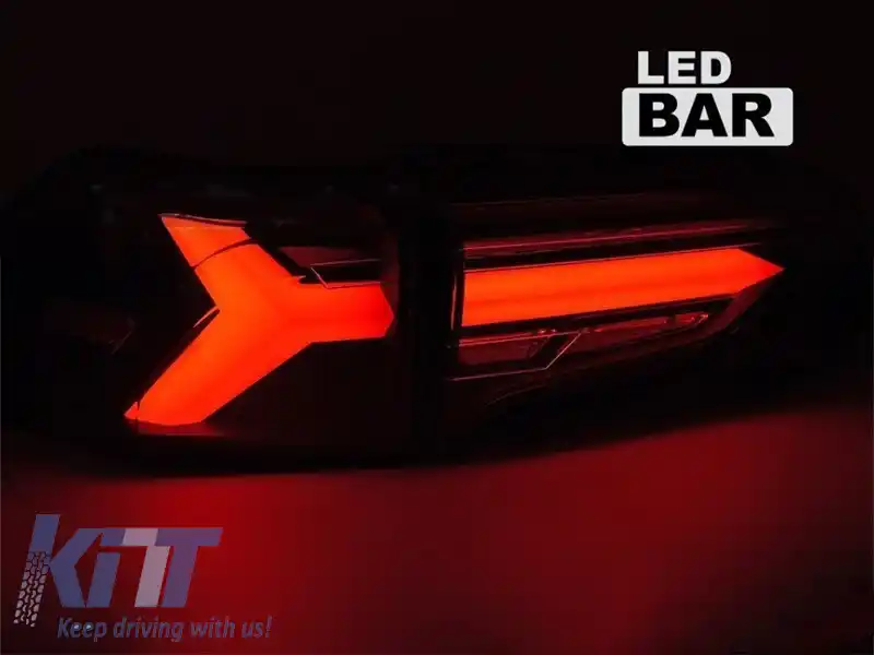 Kit de stopuri LED de tuning potrivit pentru Toyota Rav4 după 2019, bază neagră, cu semnalizare dinamică, stânga și dreapta-image-6237893