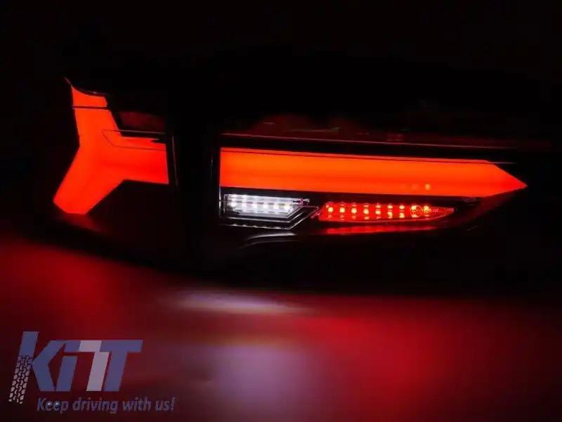 Kit de stopuri LED de tuning potrivit pentru Toyota Rav4 după 2019, bază neagră, cu semnalizare dinamică, stânga și dreapta-image-6237894