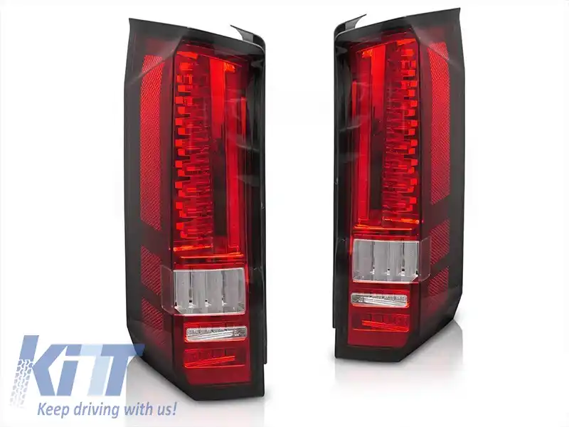 Kit de stopuri LED de tuning potrivit pentru Volkswagen Crafter, MAN TGE după 2017 cu bază roșie, cu semnalizare dinamică, stânga și dreapta