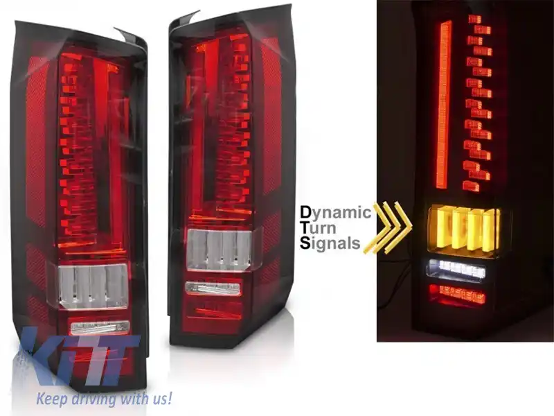 Kit de stopuri LED de tuning potrivit pentru Volkswagen Crafter, MAN TGE după 2017 cu bază roșie, cu semnalizare dinamică, stânga și dreapta-image-6238215