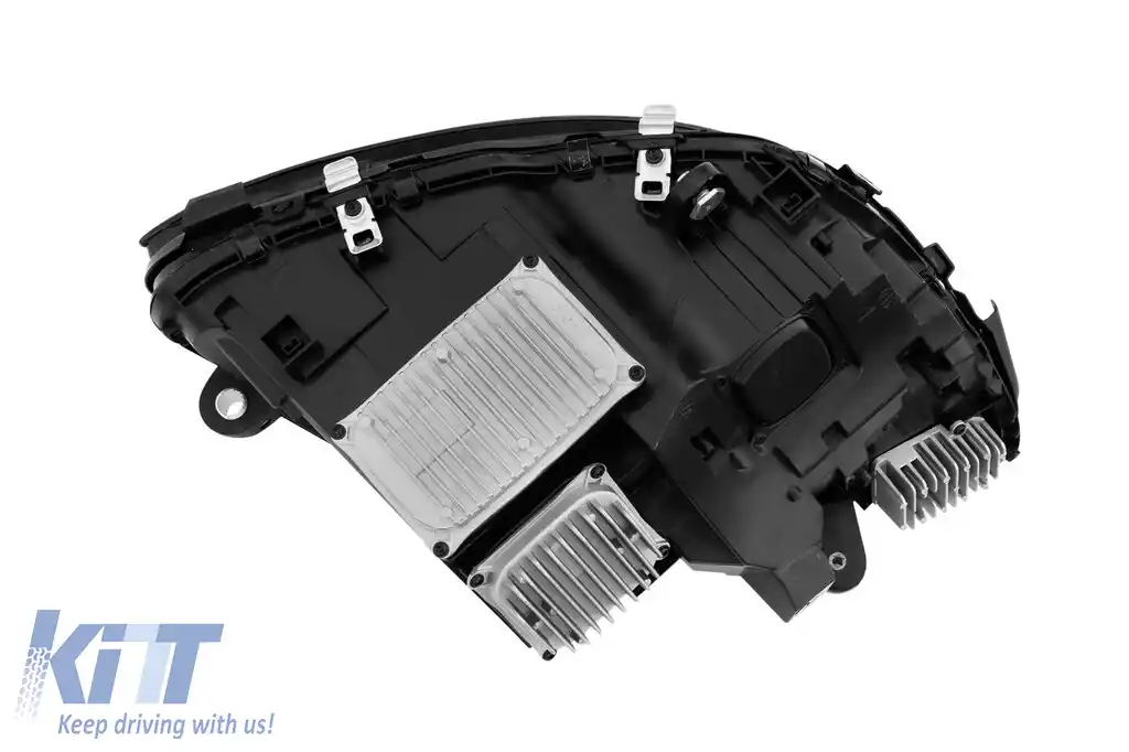 Kit de tuning faruri LED New Design potrivit pentru Mercedes C-Class W205, S205 2014-2018 cu bază cromată, stânga și dreapta-image-6150286