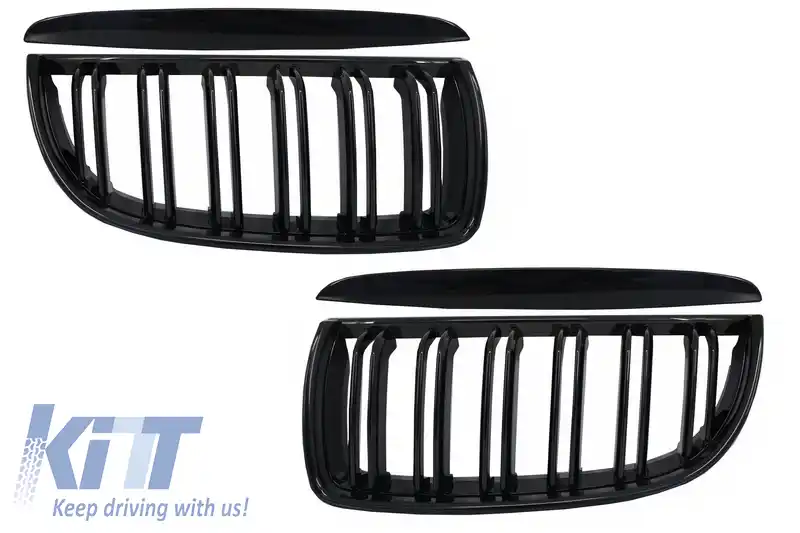 Kit Exterior compatibil cu BMW E90 Seria 3 (2004-2008) Non-Facelift M3 Design cu Grila Dubla Negru Lucios-image-6020713