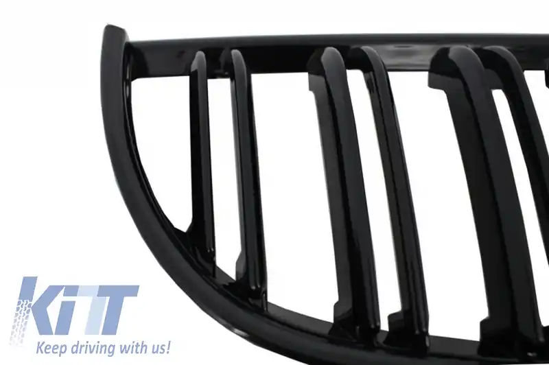 Kit Exterior compatibil cu BMW Seria 3 E90 (2005-2008) M-Technik Design cu Grile Centrale Negru Lucios-image-6039369