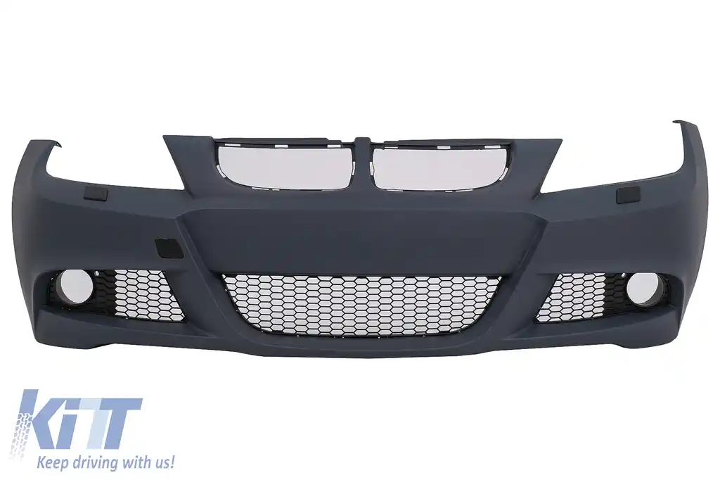 Kit Exterior compatibil cu BMW Seria 3 E90 (2005-2008) M-Technik Design cu Grile Centrale Negru Lucios-image-6100976