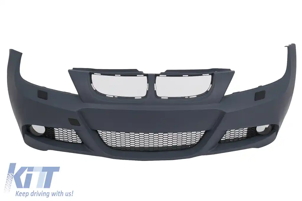 Kit Exterior compatibil cu BMW Seria 3 E90 (2005-2008) M-Technik Design cu Grile Centrale Negru Lucios-image-6100977