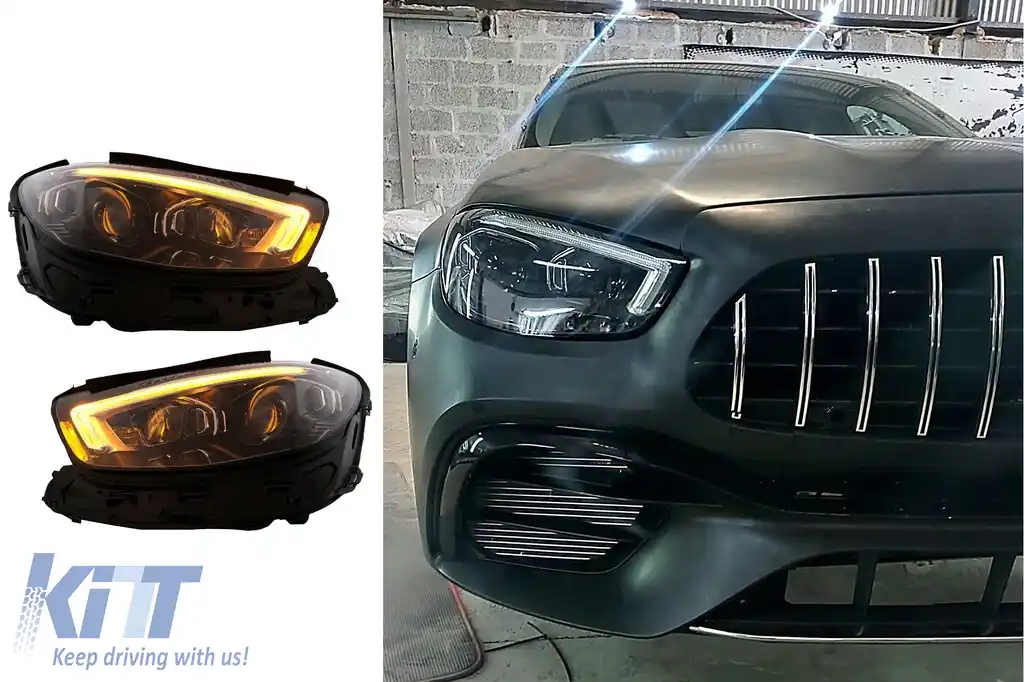 Kit Exterior compatibil cu Mercedes E-Class W212 (2009-2012) Conversie la W213 E63 Design-image-6112912