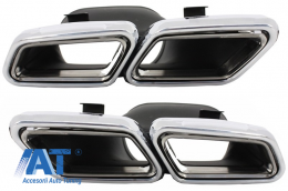 Kit Exterior compatibil cu Mercedes W212 E-Class Facelift (2013-up) E63 Design cu Ornamente de evacuare-image-6020525