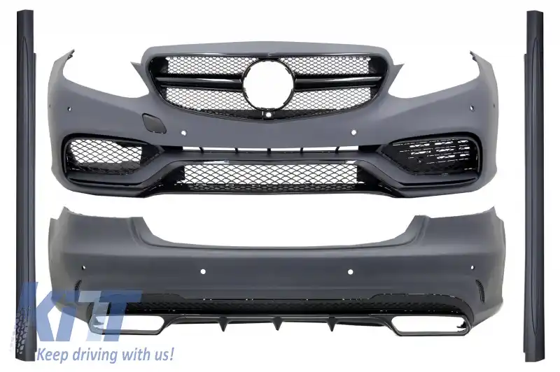 Kit Exterior compatibil cu Mercedes W212 E-Class Facelift (2013-2016) E63 Design Negru Lucios
