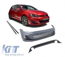 Kit Exterior Complet compatibil cu VW Golf VII 7 2013-2016 GTI Look cu Grila Centrala si Faruri LED DRL-image-6000146