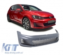 Kit Exterior Complet compatibil cu VW Golf VII 7 2013-2016 GTI Look cu Grila Centrala si Faruri LED DRL-image-6000147