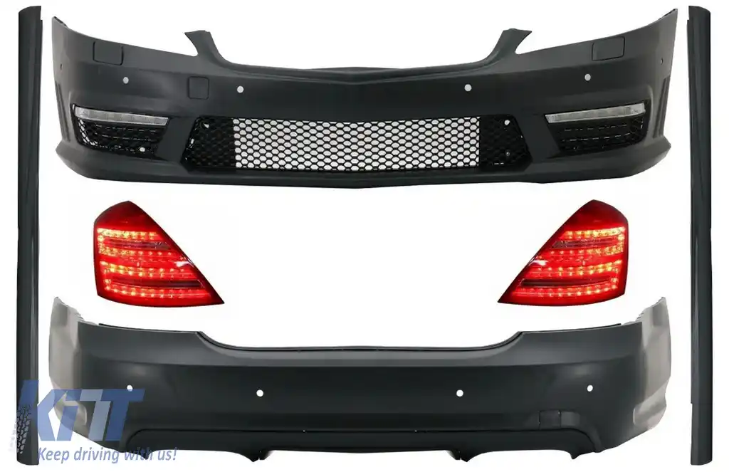 Kit Exterior Complet cu Stopuri LED Facelift compatibil cu Mercedes S-Class W221 (2005-2012) LWB