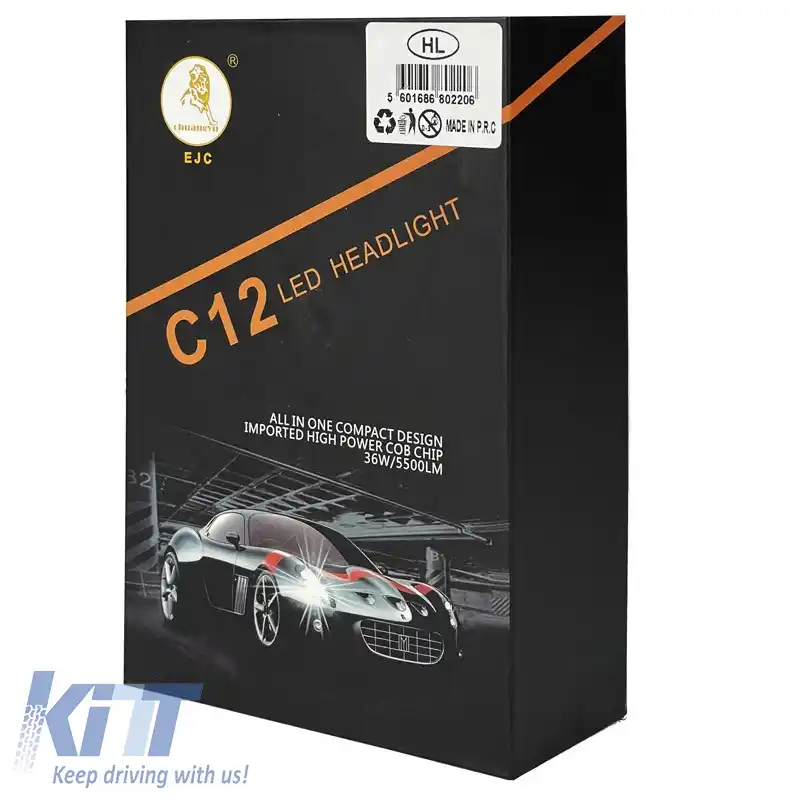Kit LED H4 C12 12/24Volți 36watt 5500lm 6000k 2buc-image-6302793