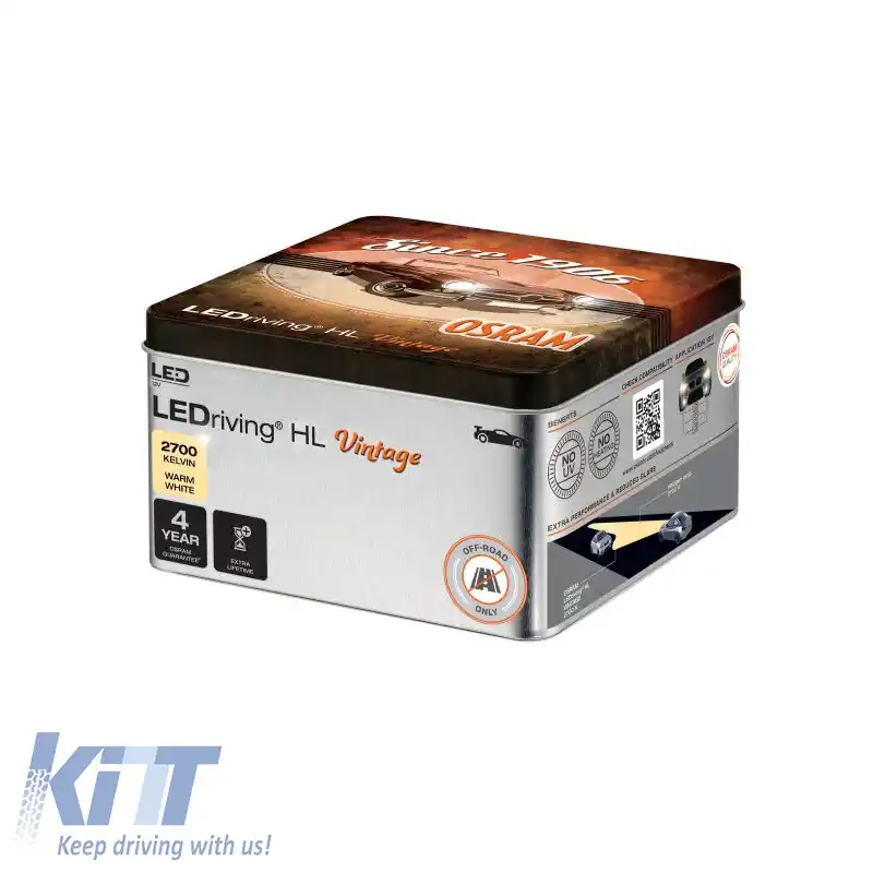 Kit LED H4/R2/H19 Osram 12Volți 14/14Watt LEDriving HL Vintage 2700k 64193DWVNT-2MB 2 buc-image-6313613