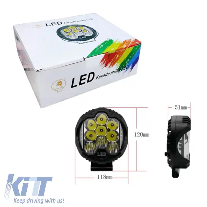 Lampa de lucru 15Led Rotundă cu Indicator de Semnalizare Ø118 10-80V 6000K 1 Bucată-image-6319414
