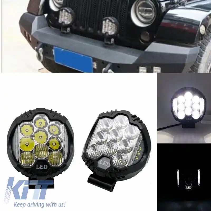 Lampa de lucru 15Led Rotundă cu Indicator de Semnalizare Ø118 10-80V 6000K 1 Bucată-image-6320321