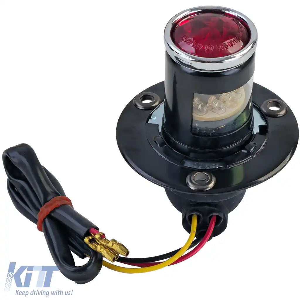 Lampa LED de stop pentru motocicletă LUCAS mică clasică neagră cu marcaj E-image-6258467