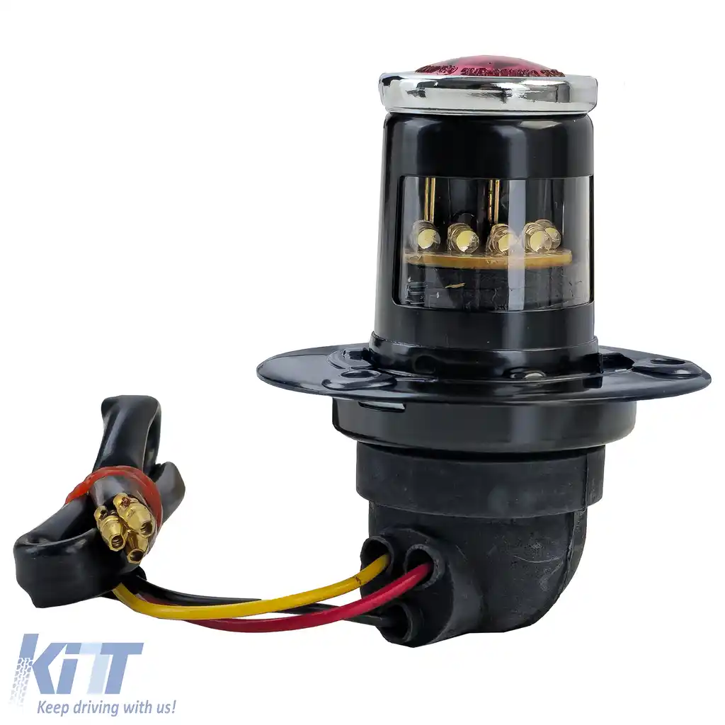 Lampa LED de stop pentru motocicletă LUCAS mică clasică neagră cu marcaj E-image-6258468