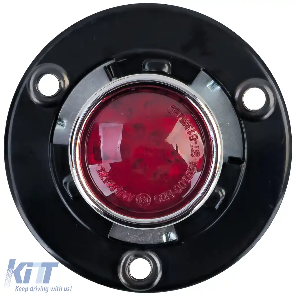 Lampa LED de stop pentru motocicletă LUCAS mică clasică neagră cu marcaj E-image-6258469