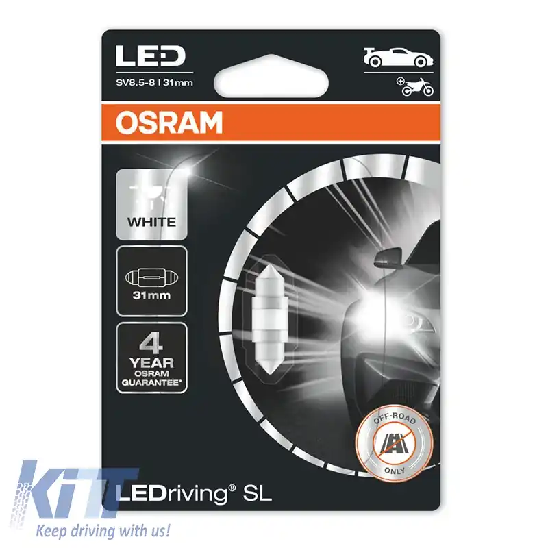Lampa LED Festoon 29mm C5W SV8.5-8 12volți 1 watt 6000k Osram 6438DWΡ-01Β 1buc-image-6291128