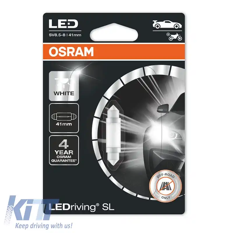 Lampa LED Festoon 41mm C5W SV8.5-8 12volți 0.6 watt 6000k Osram 6413DWP-01B 1buc-image-6291122