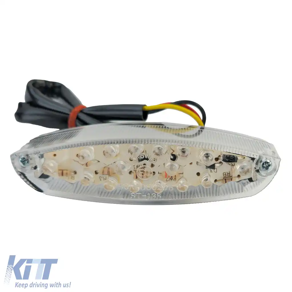 Lampa spate LED NEMESIS cu lentilă clară universală pentru motociclete, cu marcaj E