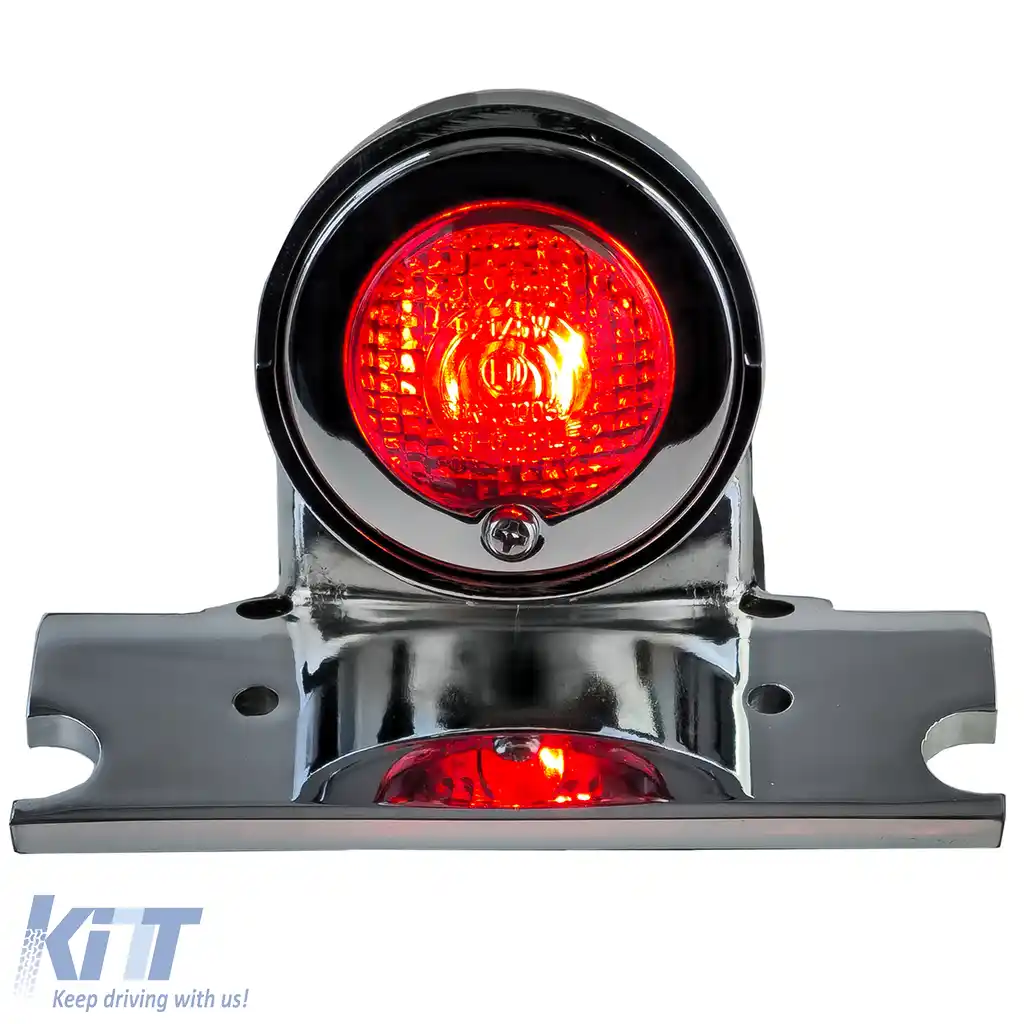 Lampa spate pentru motocicletă Sparto crom universal, potrivită pentru chopper, stil vechi Harley retro