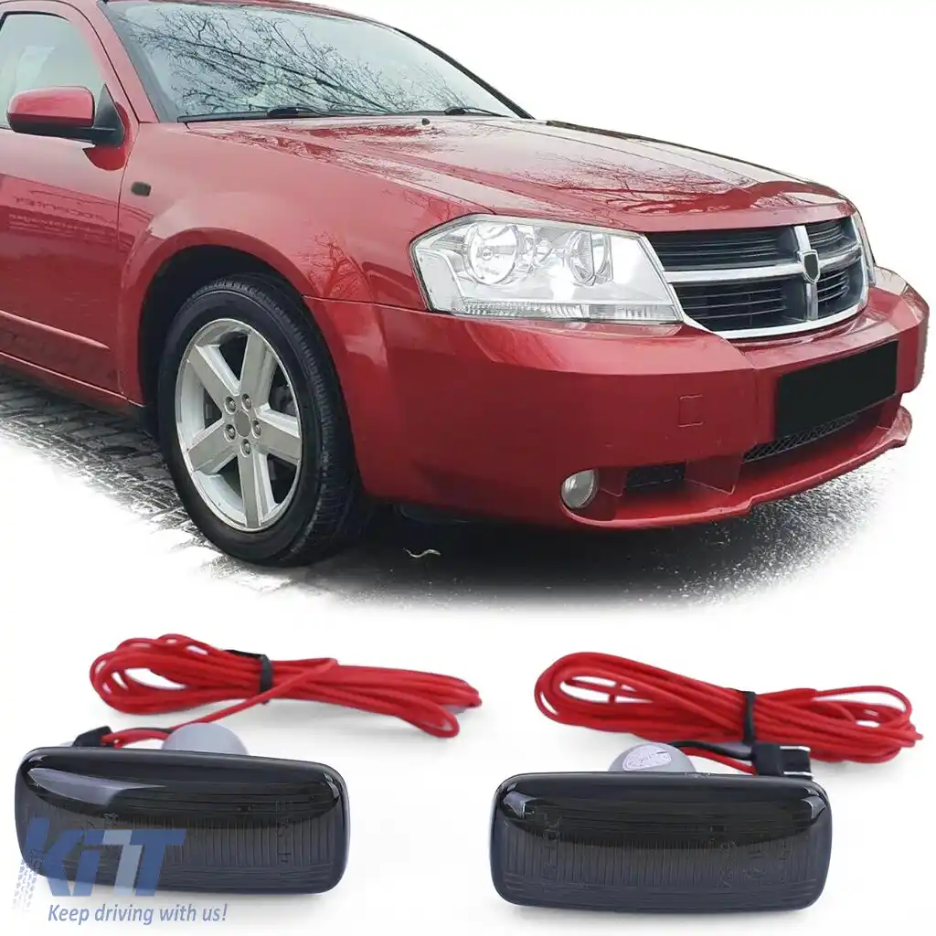 LED Lightbar Indicator lateral negru potrivit pentru Dodge Charger Avenger Caliber Nitro
