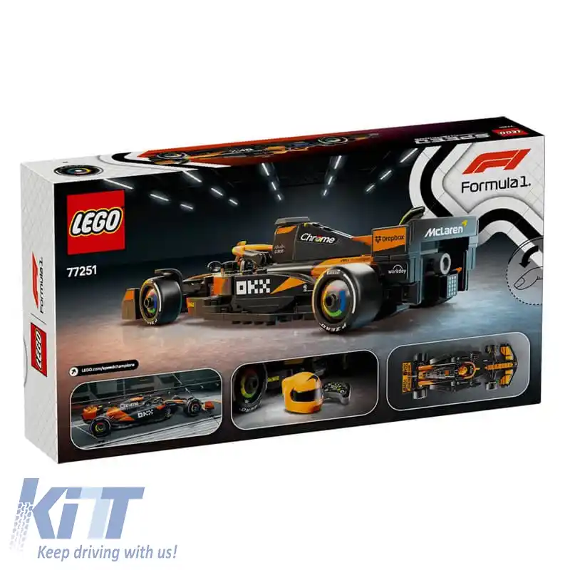 Lego Speed Champions McLaren F1 Team MCL38 Mașină de curse potrivită pentru vârste de 10 ani și peste 77251-image-6329700