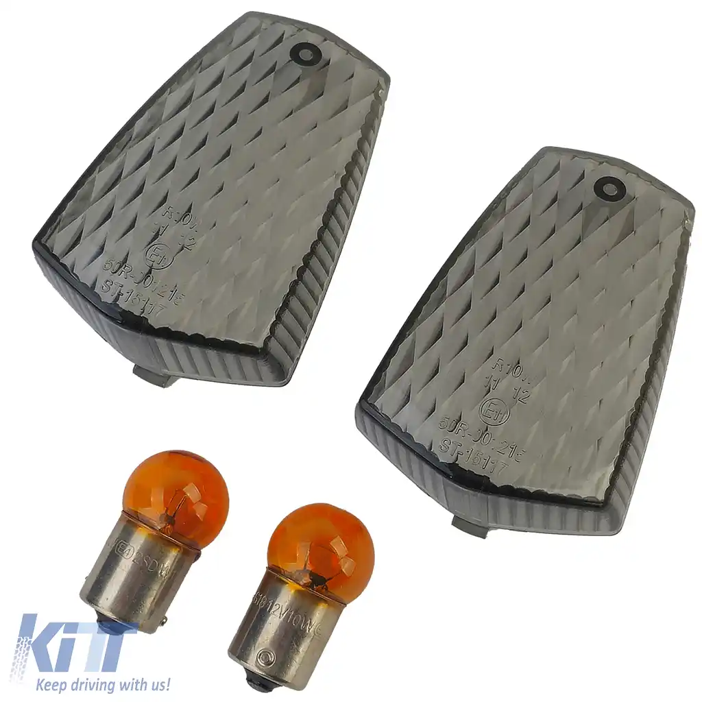 Lentile de semnalizare pentru motocicletă, pereche fumurie, potrivite pentru Yamaha FZR FZ XJR XJ TDM 600-1300