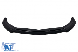 Lip Bara Fata compatibil cu Mercedes A-Class W176 AMG Facelift (2015-2018) Negru Lucios-image-6086439