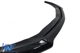 Lip Bara Fata compatibil cu Mercedes A-Class W176 AMG Facelift (2015-2018) Negru Lucios-image-6086441