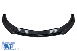 Lip Bara Fata compatibil cu Mercedes A-Class W176 AMG Facelift (2015-2018) Negru Lucios-image-6086442