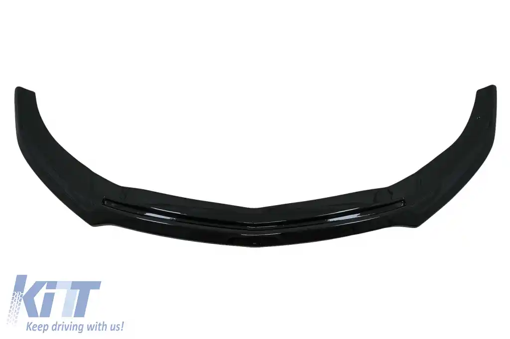 Lip Bara Fata compatibil cu Mercedes A-Class W176 AMG Facelift (2015-2018) Negru Lucios-image-6108099