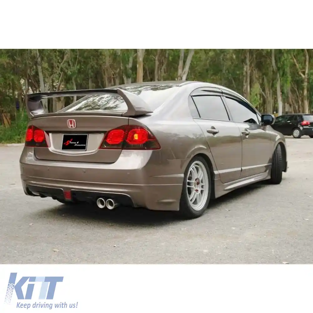 image-36-Lip de bara spate potrivit pentru Civic FD6 Mugen RR Model cu ieșire dublă din plastic vidat / 2006-2011
