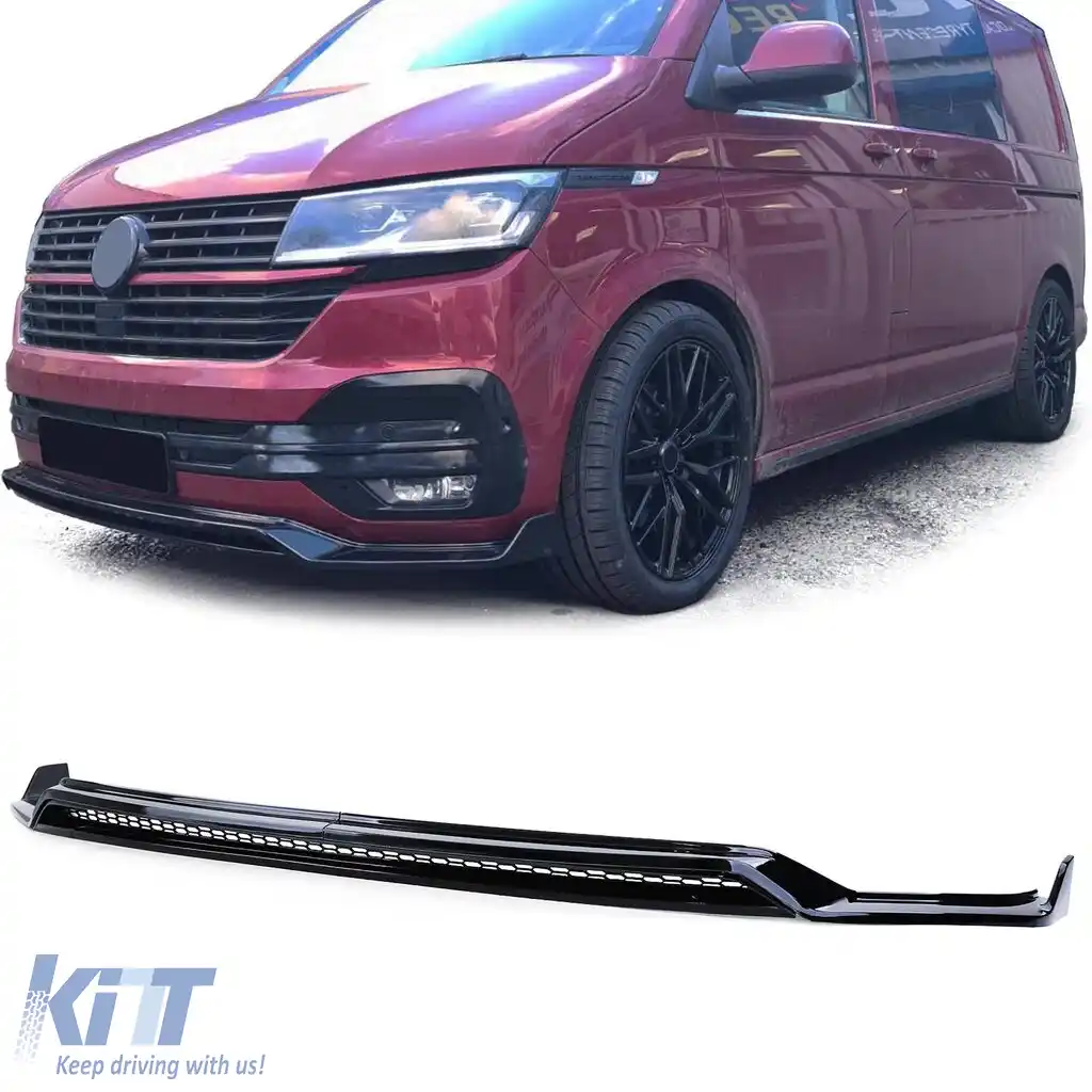 Lipsă spoiler frontal cu splitter și grilă neagră lucioasă, potrivită pentru VW Bus T6.1 din 19