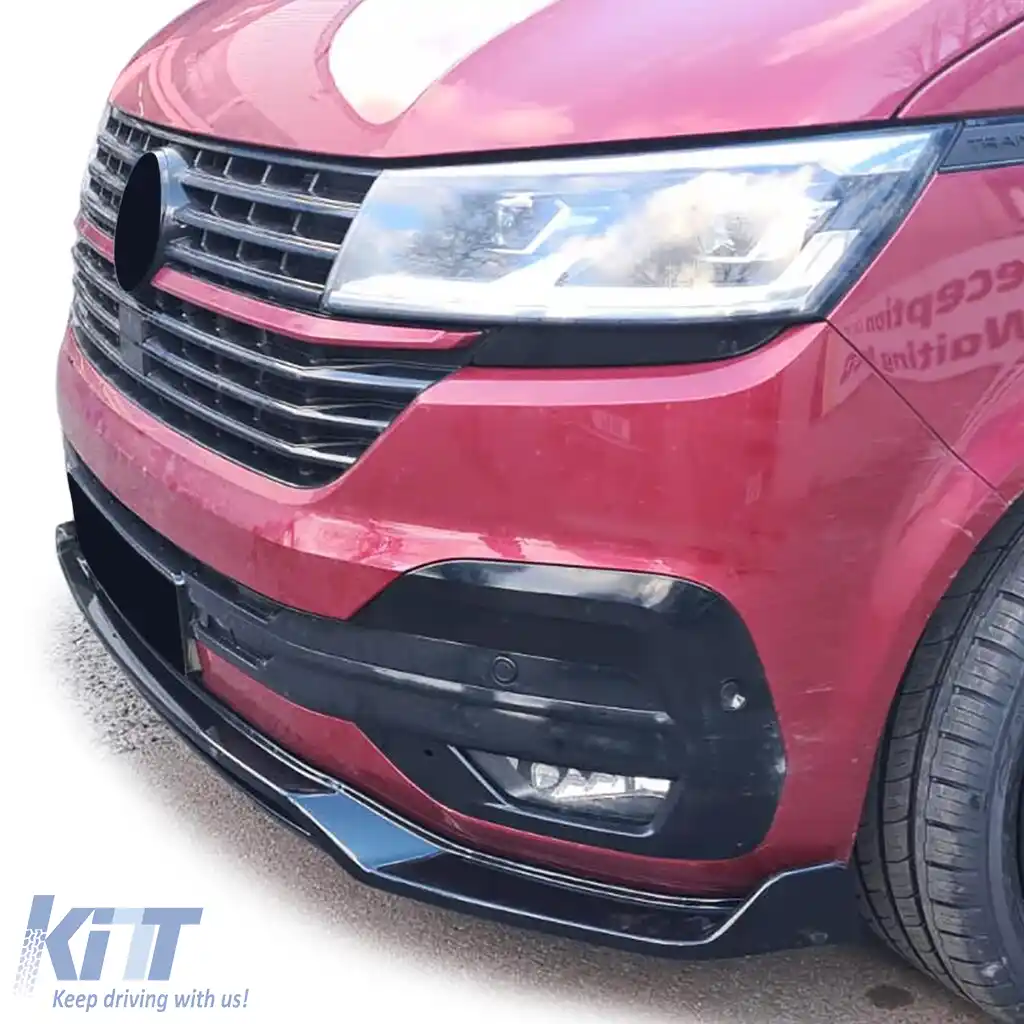 Lipsă spoiler frontal cu splitter și grilă neagră lucioasă, potrivită pentru VW Bus T6.1 din 19-image-6200160