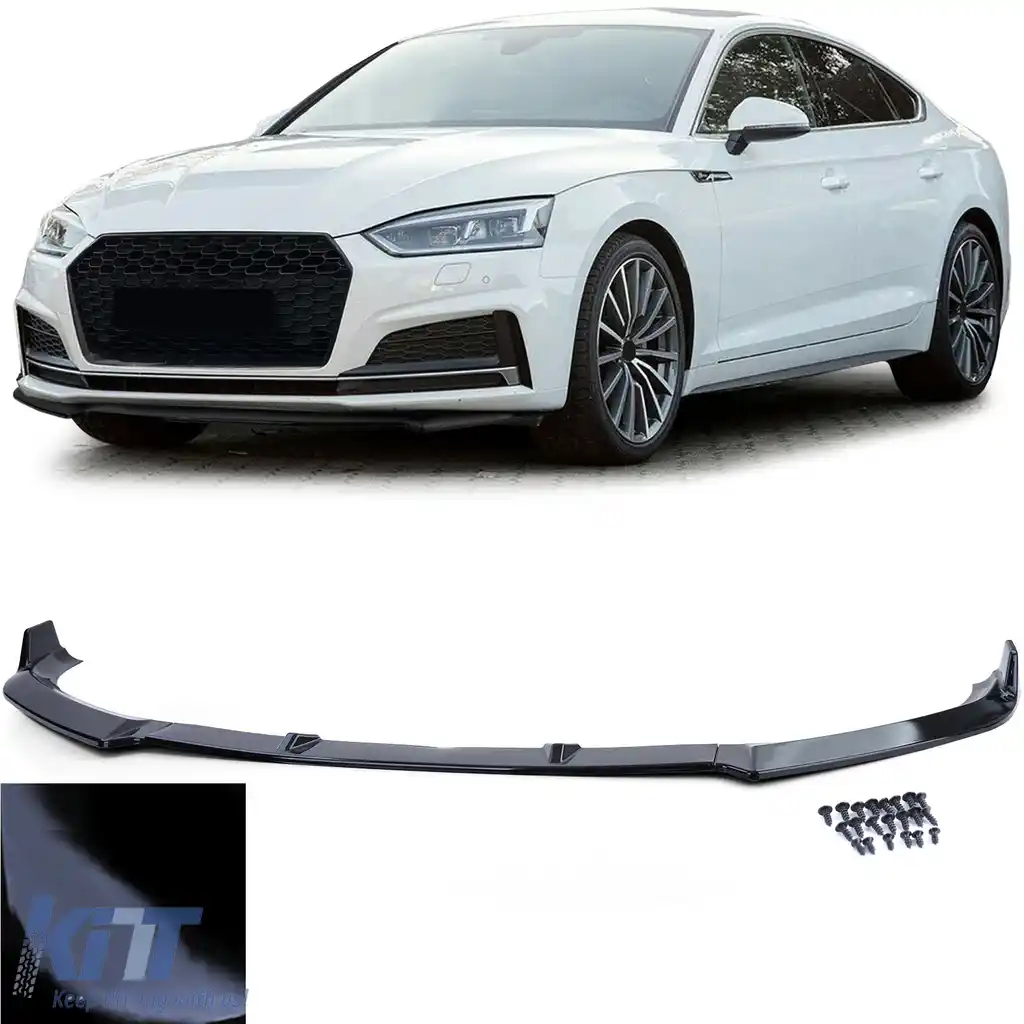 Lipsă spoiler frontal performanță negru lucios potrivit pentru Audi A5 F5 2016-2019