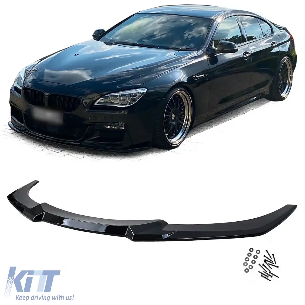 Lipsă spoiler frontal performanță negru lucios potrivit pentru BMW Seria 6 F12 F13 F06