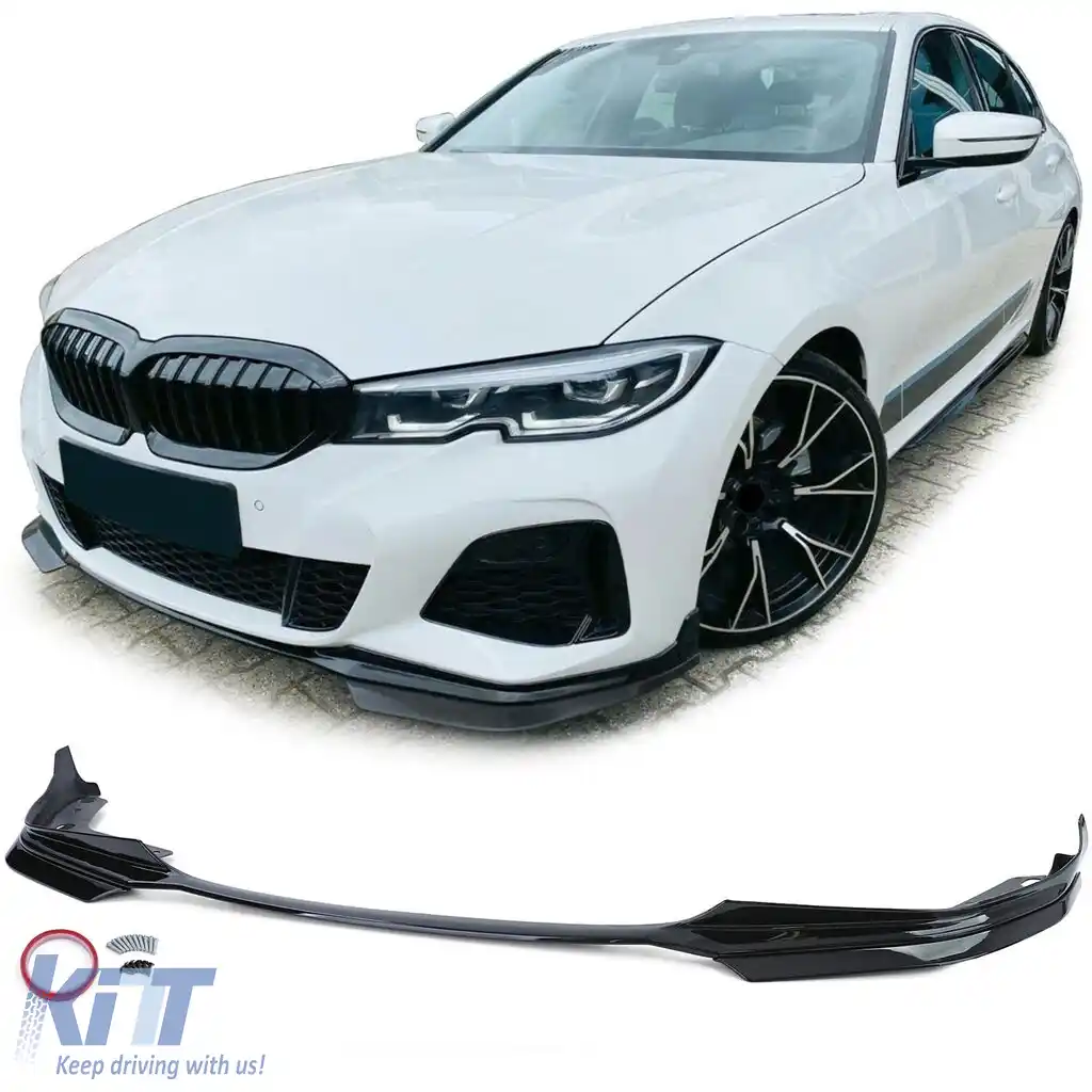 Lipsă spoiler frontal performanță negru lucios, potrivit pentru BMW Seria 3 G20 G21 2019-2022