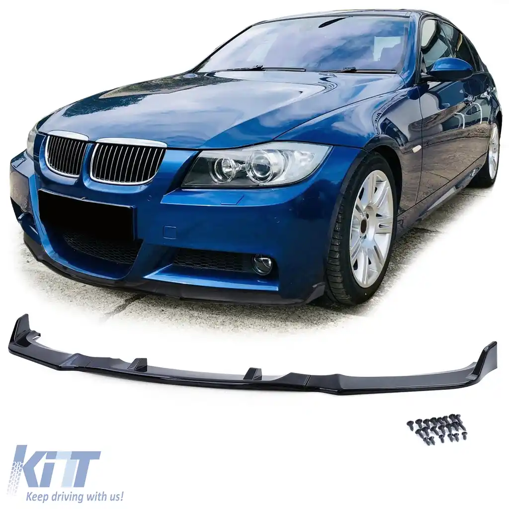 Lipsă spoiler frontal performanță negru lucios, potrivit pentru BMW Seria 3 E90 E91 05-08