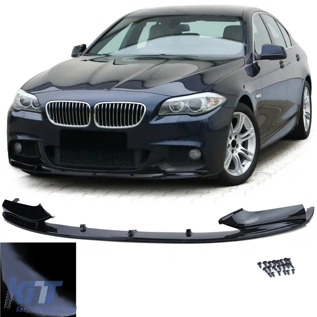 Lipsă spoiler frontal performanță negru lucios, potrivită pentru BMW Seria 5 F10 F11 10-17