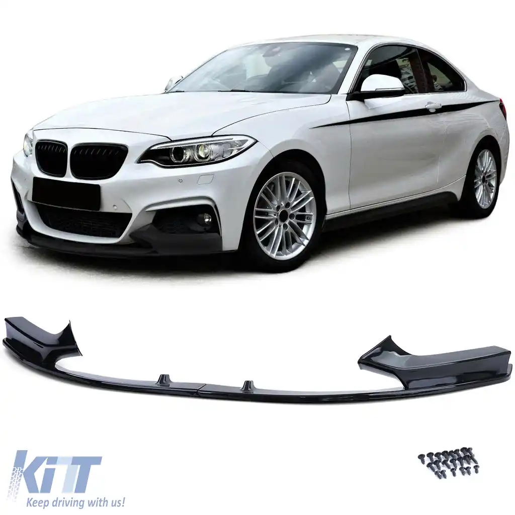 Lipsă spoiler frontal performanță negru lucios, potrivit pentru BMW Seria 2 F22 F23 12-21